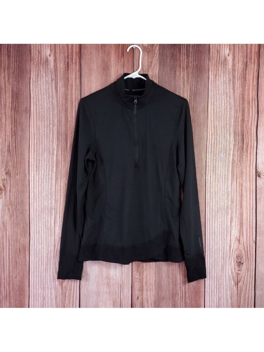 Terramar Womens Large 2.0 Cloud Nine Half Zip Base Layer Top Pullover Black